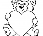 Coloriage Ours porte Un Coeur