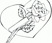 Coloriage Rose et Amour