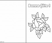 Coloriage Rose et Coeur Bonne F&ecirc;te