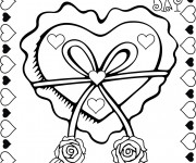 Coloriage Rose et Coeur et Le Jour Saint Valentin