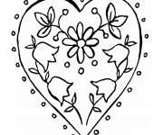Coloriage Rose et Coeur relaxant