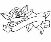 Coloriage Rose et Coeur splendide