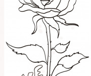 Coloriage Une Fleur symbole d'amour