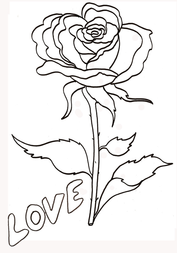 Coloriage Une Fleur Symbole Damour Dessin Gratuit à Imprimer