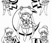 Coloriage Affiche Sailor Moon chibi