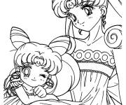 Coloriage B&eacute;b&eacute; Sailor Moon clin d'oeil