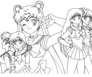 Coloriage Cinq &eacute;l&eacute;ments Sailor Moon