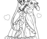 Coloriage Danse du couple Sailor Moon