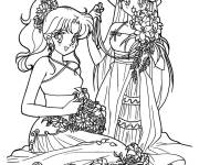 Coloriage Demoiselles d'honneur pour le mariage de Sailor Moon