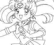 Coloriage et dessins gratuit Fille mignonne Sailor Moon à imprimer