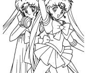 Coloriage Filles cute de Sailor Moon