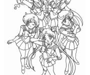 Coloriage Gardiens Sailor Moon facile