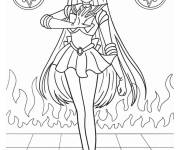 Coloriage H&eacute;ro&iuml;ne Sailor Mars Rei Hino