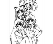 Coloriage et dessins gratuit H&eacute;ros de Sailor Moon à imprimer