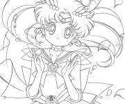 Coloriage Kawaii Sailor Moon imprimable en ligne