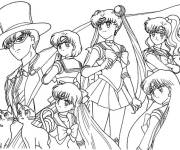 Coloriage L'&eacute;quipe solidaire de Sailor Moon