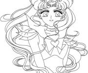 Coloriage La belle super-h&eacute;ro&iuml;ne de manga Sailor moon