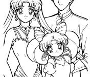 Coloriage et dessins gratuit La famille Sailor Moon à imprimer