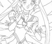Coloriage La mignonne guerri&egrave;re Sailor Moon