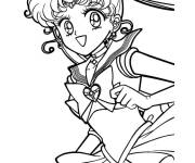 Coloriage La petite guerri&egrave;re Sailor Moon se sent joyeuse