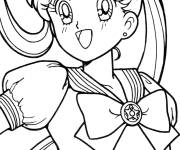 Coloriage La super h&eacute;ro&iuml;ne Tsukino Usagi