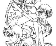 Coloriage et dessins gratuit Les aventures des filles Sailor Moon à imprimer