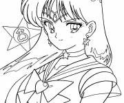 Coloriage Les beaux yeux d'&eacute;coli&egrave;re de Sailor Moon