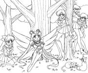 Coloriage Les belles F&eacute;es de Sailor Moon