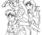 Coloriage Les co-&eacute;quipiers Sailor Moon pour filles