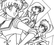 Coloriage Les filles de Sailor Moon en croquis