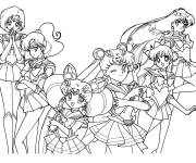 Coloriage Les guerri&egrave;res de justice de Sailor Moon