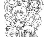 Coloriage Les guerri&egrave;res marins chibi