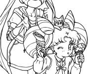 Coloriage et dessins gratuit Les personnages mignonnes de Sailor Moon à imprimer