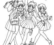 Coloriage Les quatre gardes Sailor Moon
