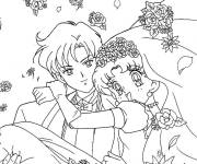 Coloriage Mari et femme Sailor Moon