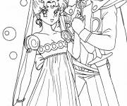 Coloriage Mariage de Sailor Moon et son amoureux