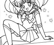 Coloriage Marin Lune Chibi