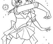 Coloriage Marin Mercure f&eacute;e en dansant
