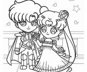 Coloriage Mask et Sailor Moon chibi