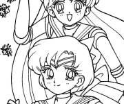Coloriage Minako Aino et Ami Mizuno