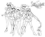 Coloriage Personnages principaux de Sailor Moon
