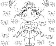 Coloriage et dessins gratuit Petite Usagi en n&oelig;ud à imprimer