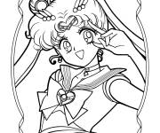 Coloriage Photo de Sailor Moon en noir et blanc
