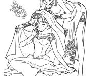 Coloriage et dessins gratuit Pr&eacute;paration du mariage Sailor Moon à imprimer
