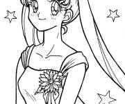 Coloriage Princesse Serenity souriante