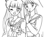 Coloriage Princesses Sailormoon aux pouvoirs magiques