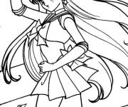 Coloriage Rei Hino de Sailor Moon