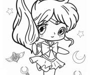 Coloriage Sailor Jupiter chibi imprimable