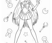 Coloriage Sailor Mars à motifs