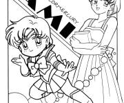 Coloriage sailor mecury de manga des filles courageuses